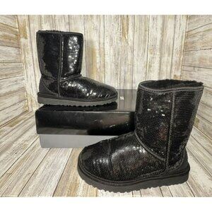 UGG Australia 3161 Sequin Sparkle Black Classic Short Boots Women Sz 7